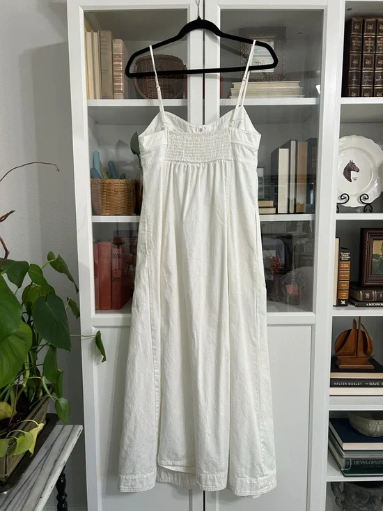 Free People White denim Button-Front Maxi Dress - Picture 8 of 8